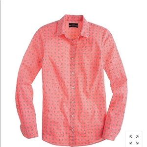 J. Crew Floral Foulard Neon Peach Perfect Shirt 6